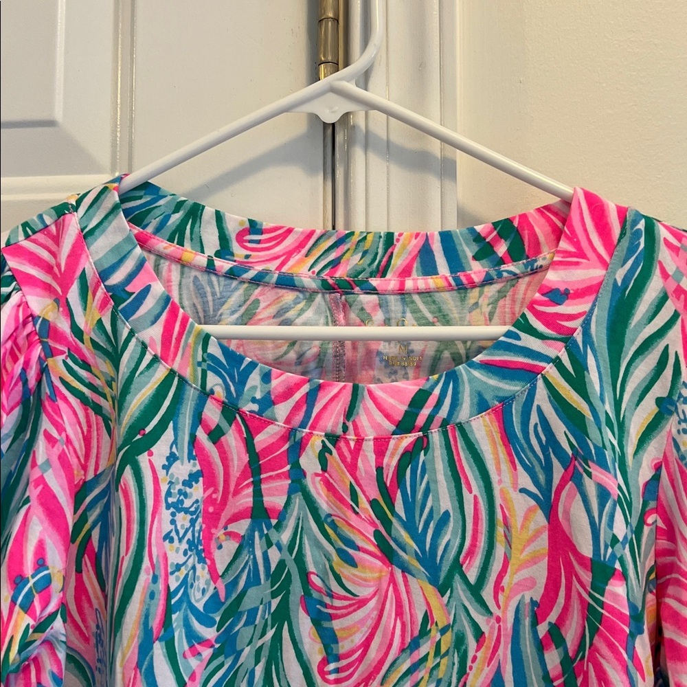 LILLY PULITZER size M Adley short sleeve dress in Sea Turtle Soirée Print - Picture 2 of 4